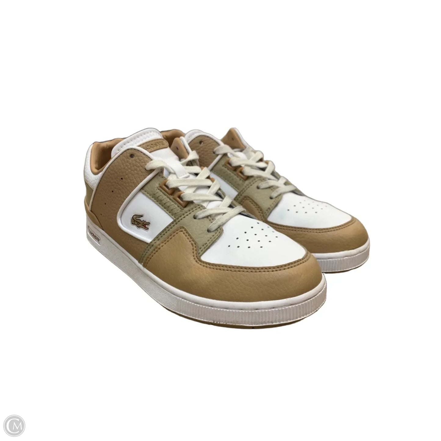 Shoes Sneakers By Lacoste In Brown & White, Size: 8