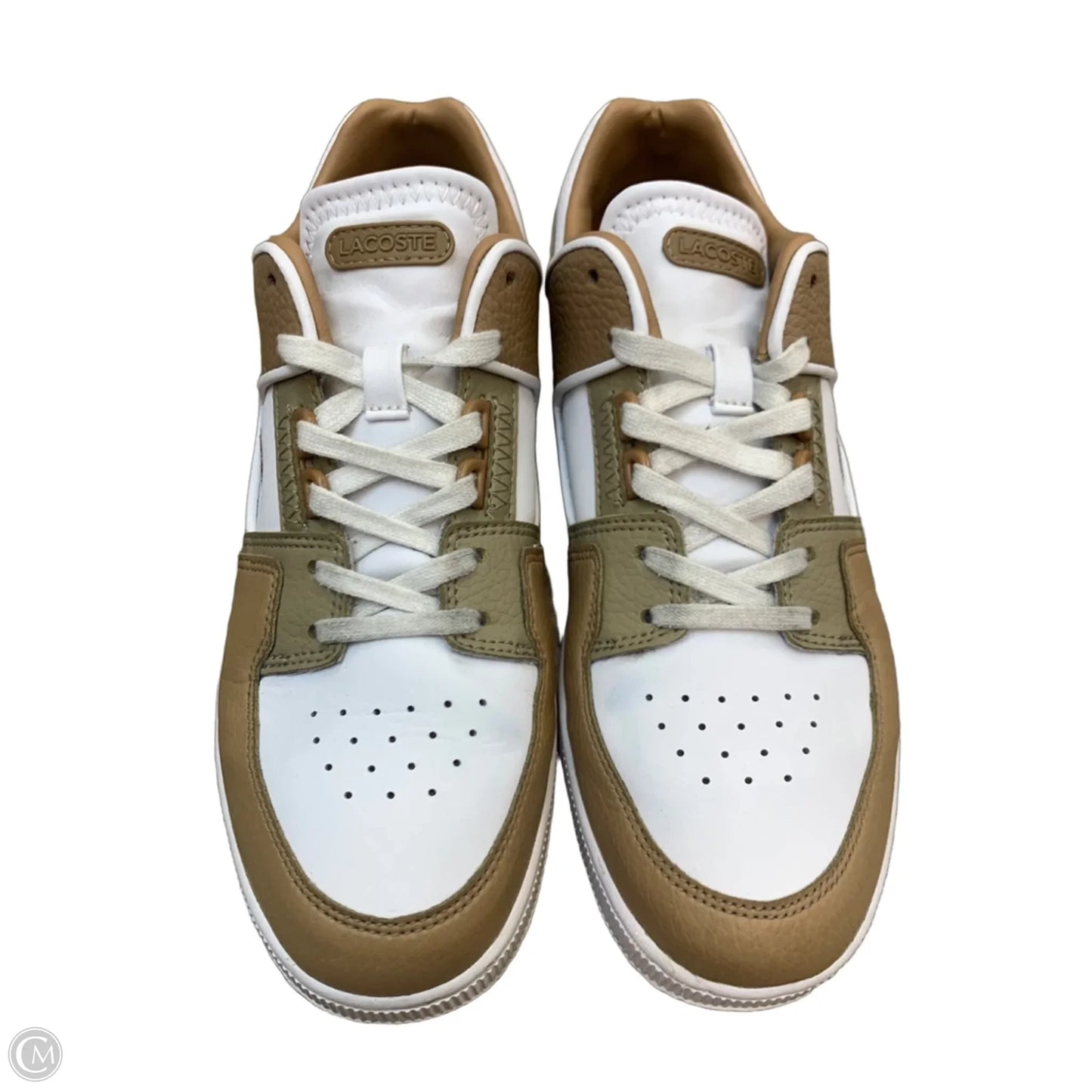 Shoes Sneakers By Lacoste In Brown & White, Size: 8