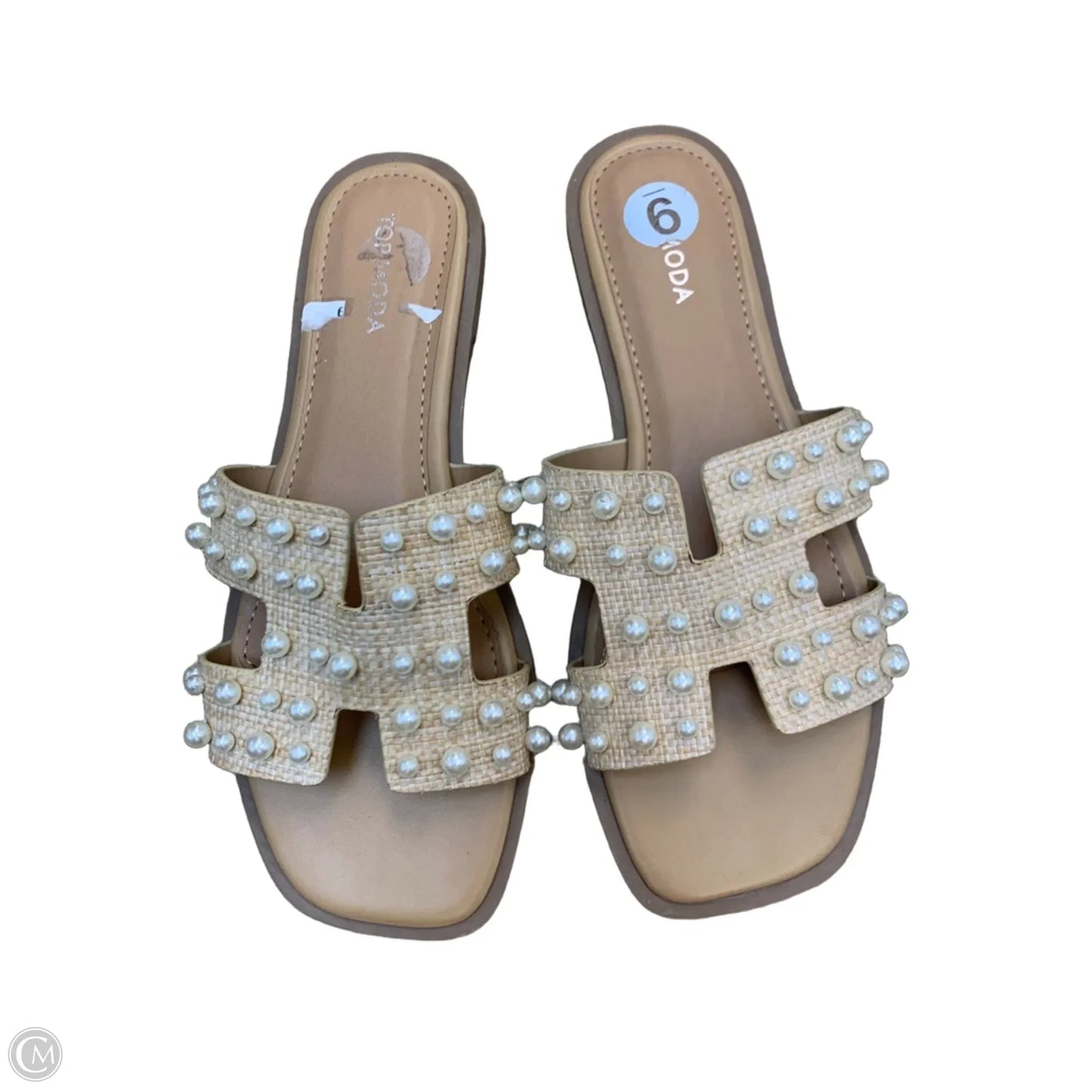 Sandals Flats By Top Moda In Tan, Size: 9