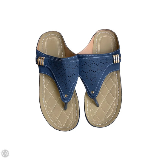 Sandals Flats By Cmf In Blue, Size: 8.5