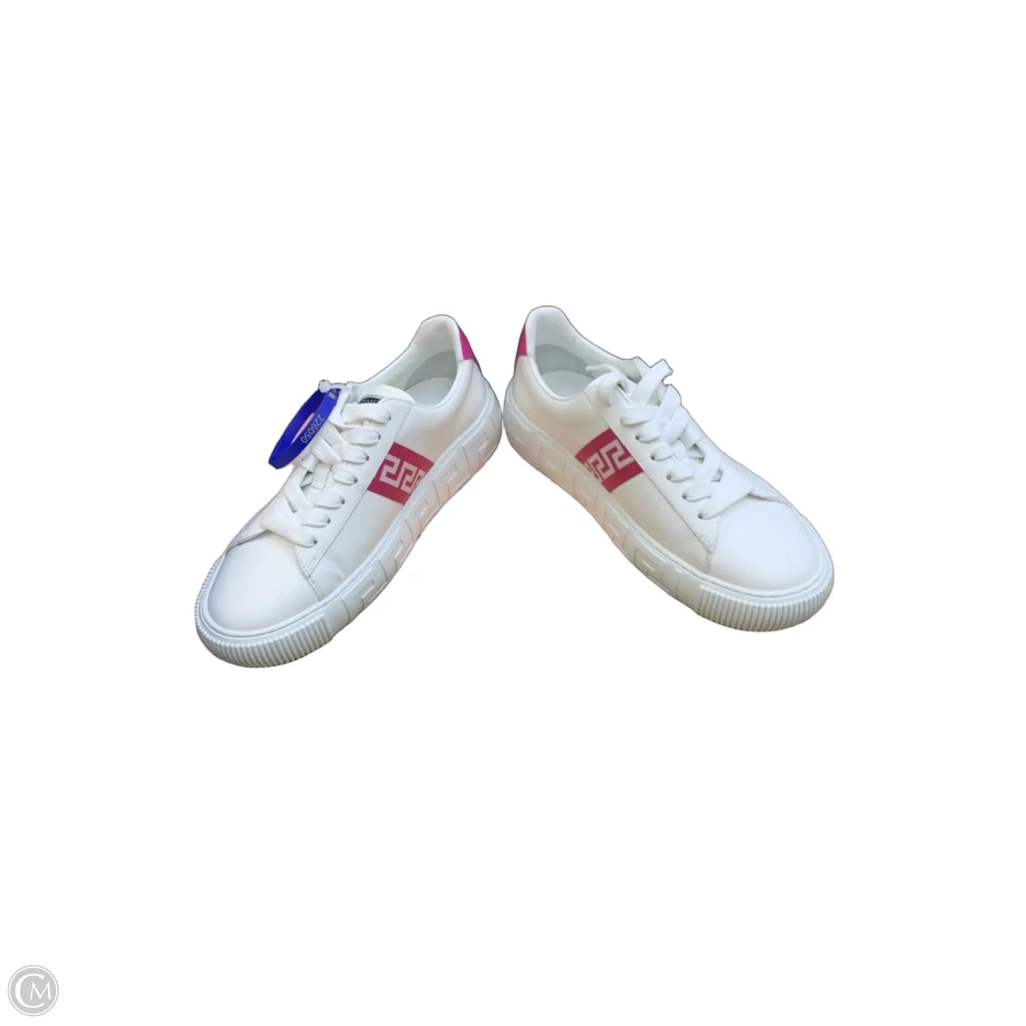 Shoes Luxury Designer By Versace In Pink & White, Size: 9