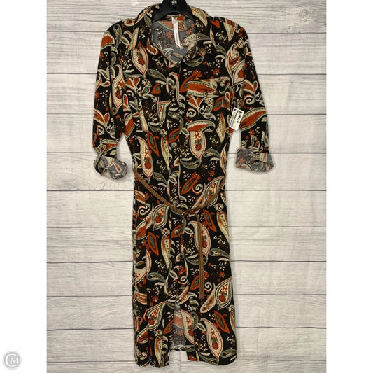 Dress Casual Midi By Ny Collection In Black & Orange, Size: M