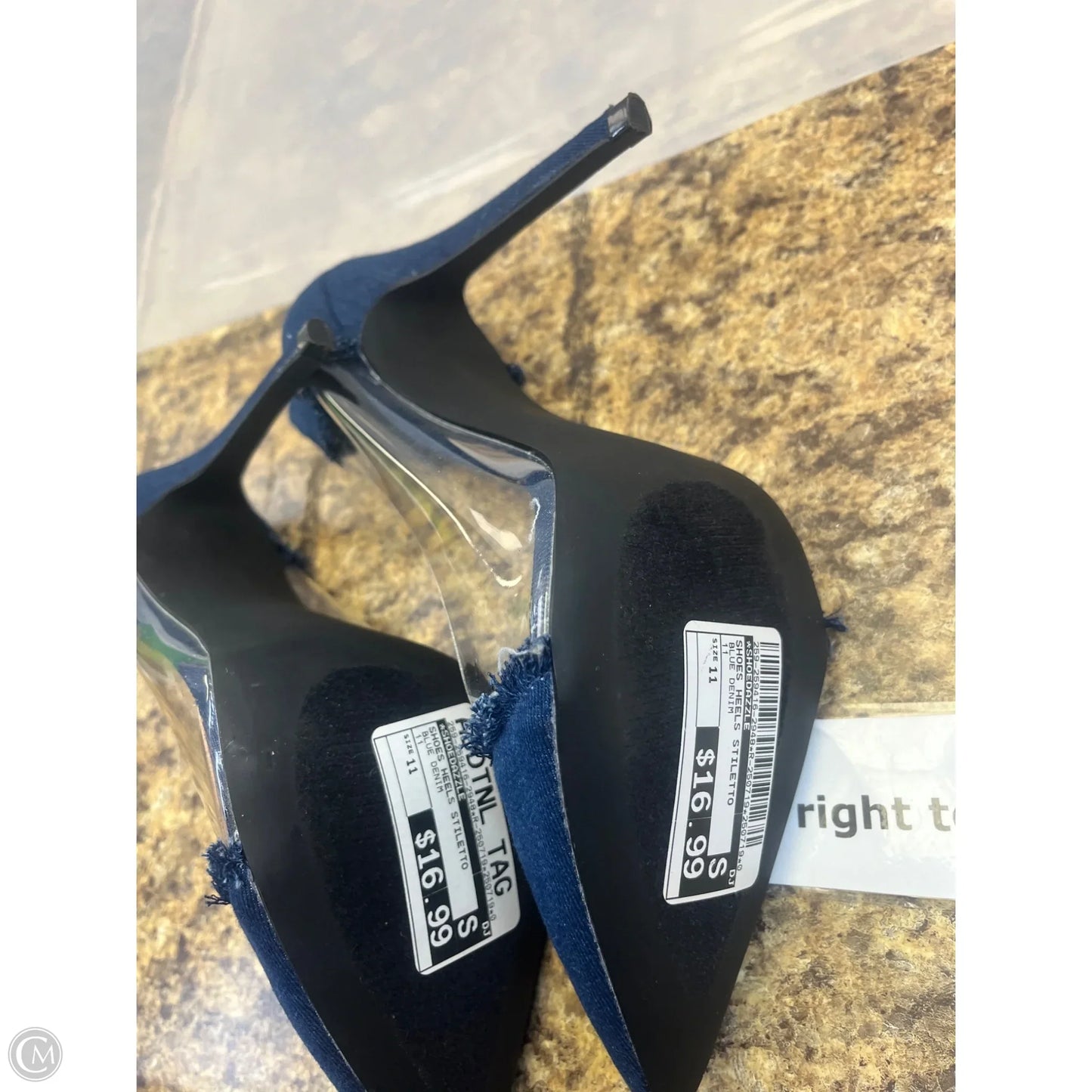 Shoes Heels Stiletto By Shoedazzle In Blue Denim, Size: 11