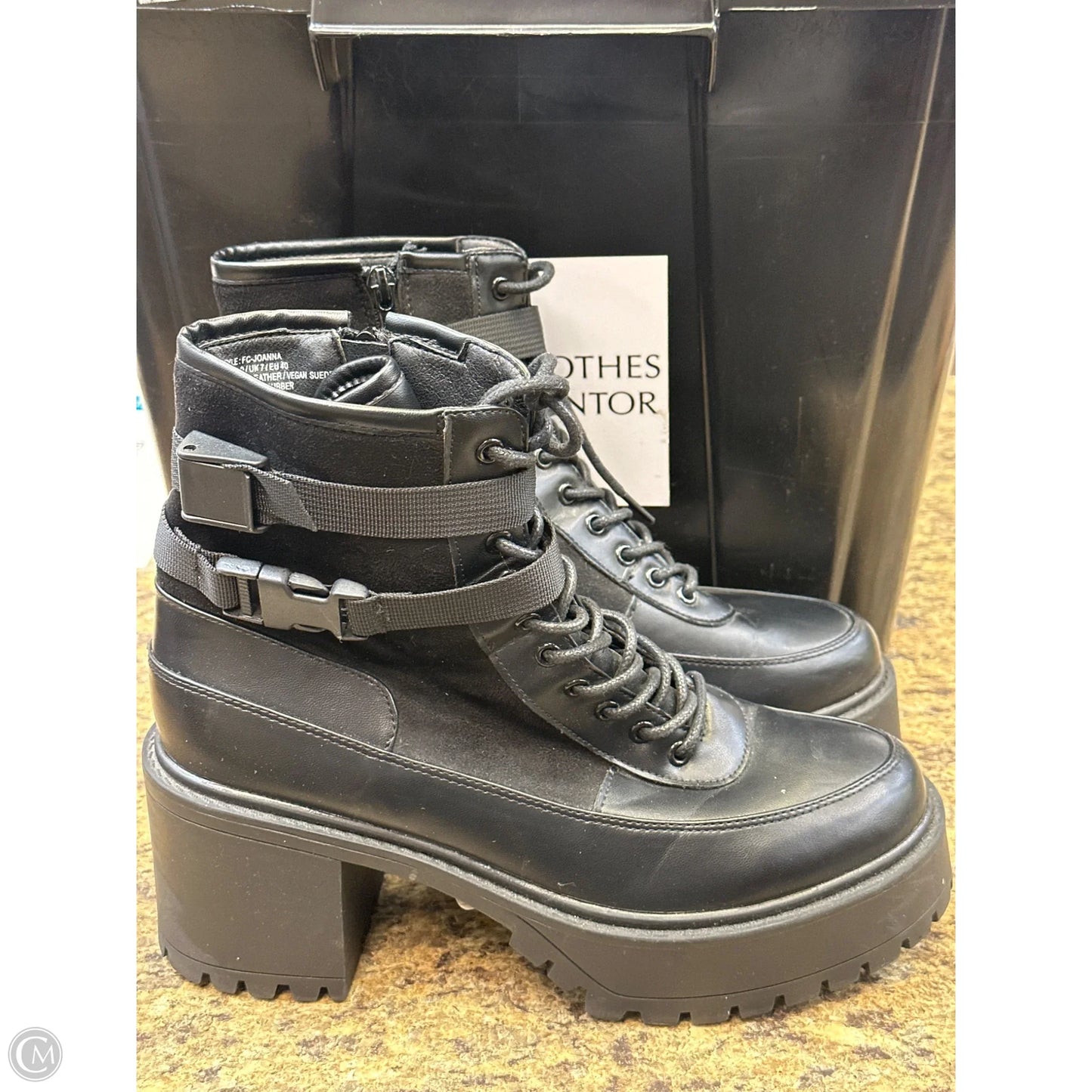 Boots Combat By French Connection In Black, Size: 9