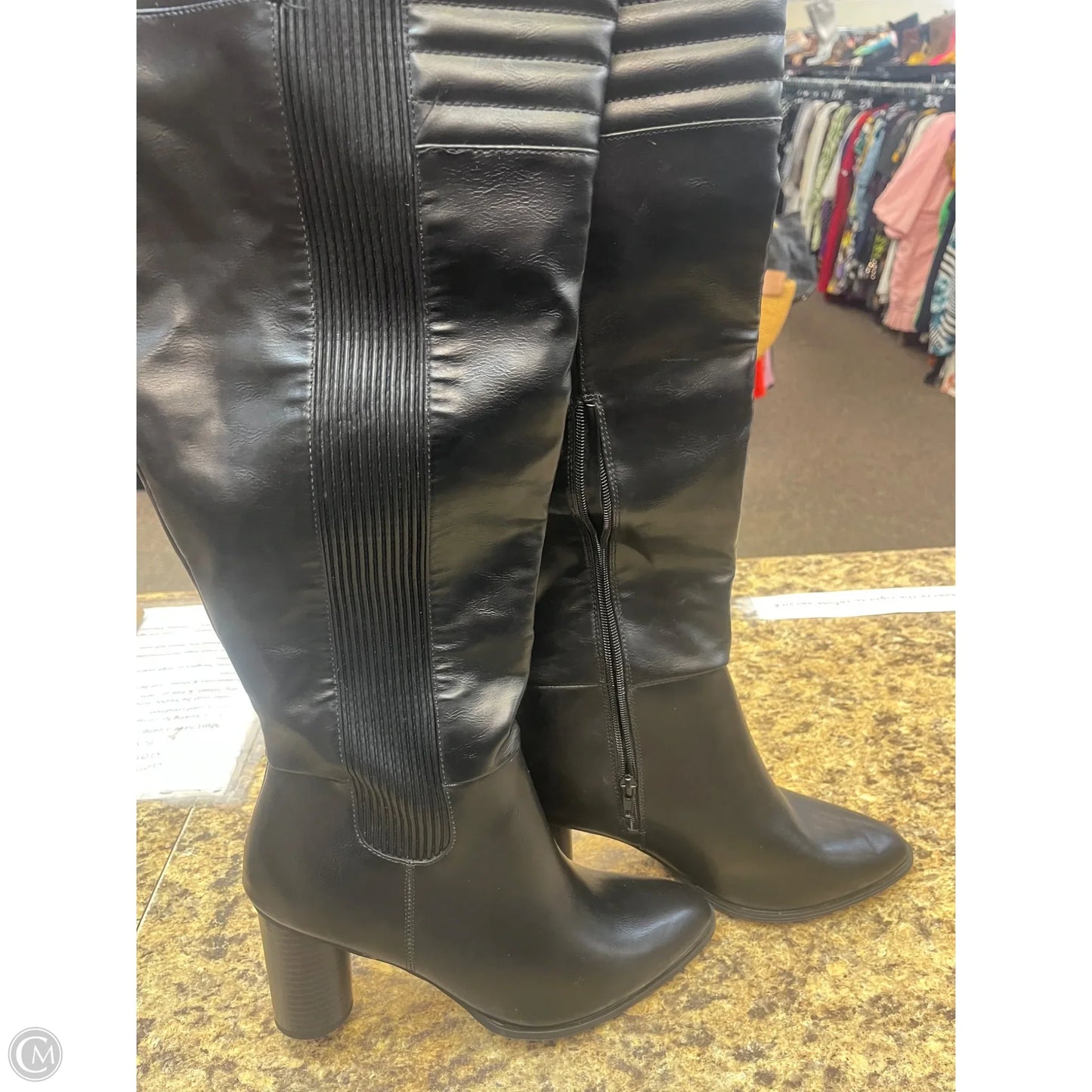 Boots Knee Heels By Cmf In Black, Size: 11