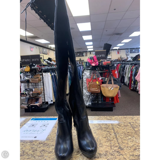 Boots Mid-calf Heels By Shoedazzle In Black, Size: 9