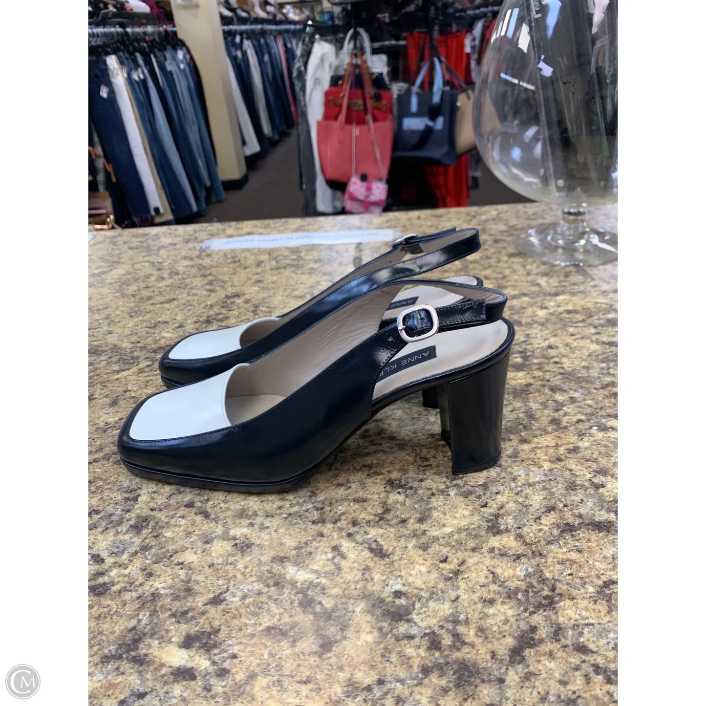 Shoes Heels Block By Anne Klein In Black & White, Size: 9.5