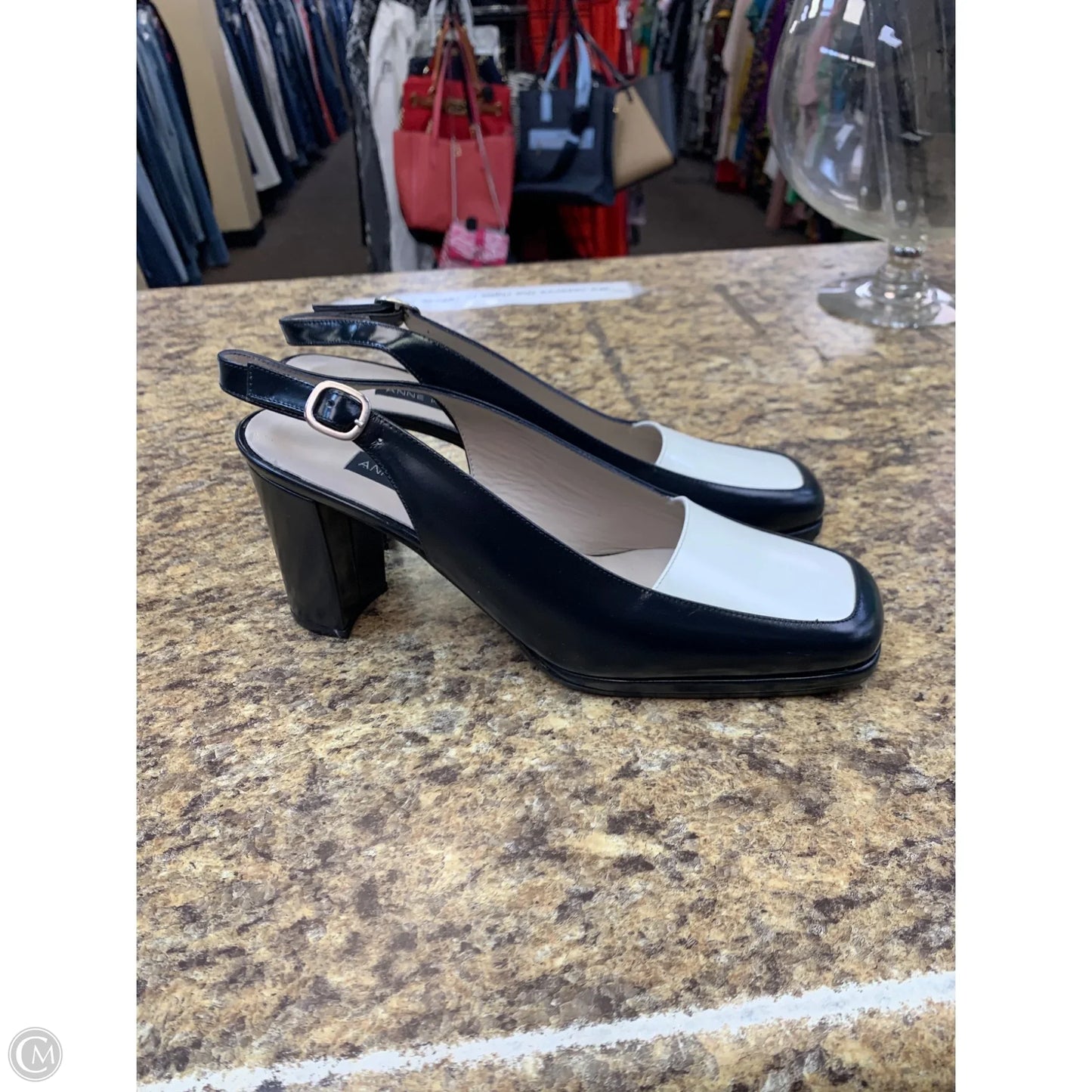 Shoes Heels Block By Anne Klein In Black & White, Size: 9.5