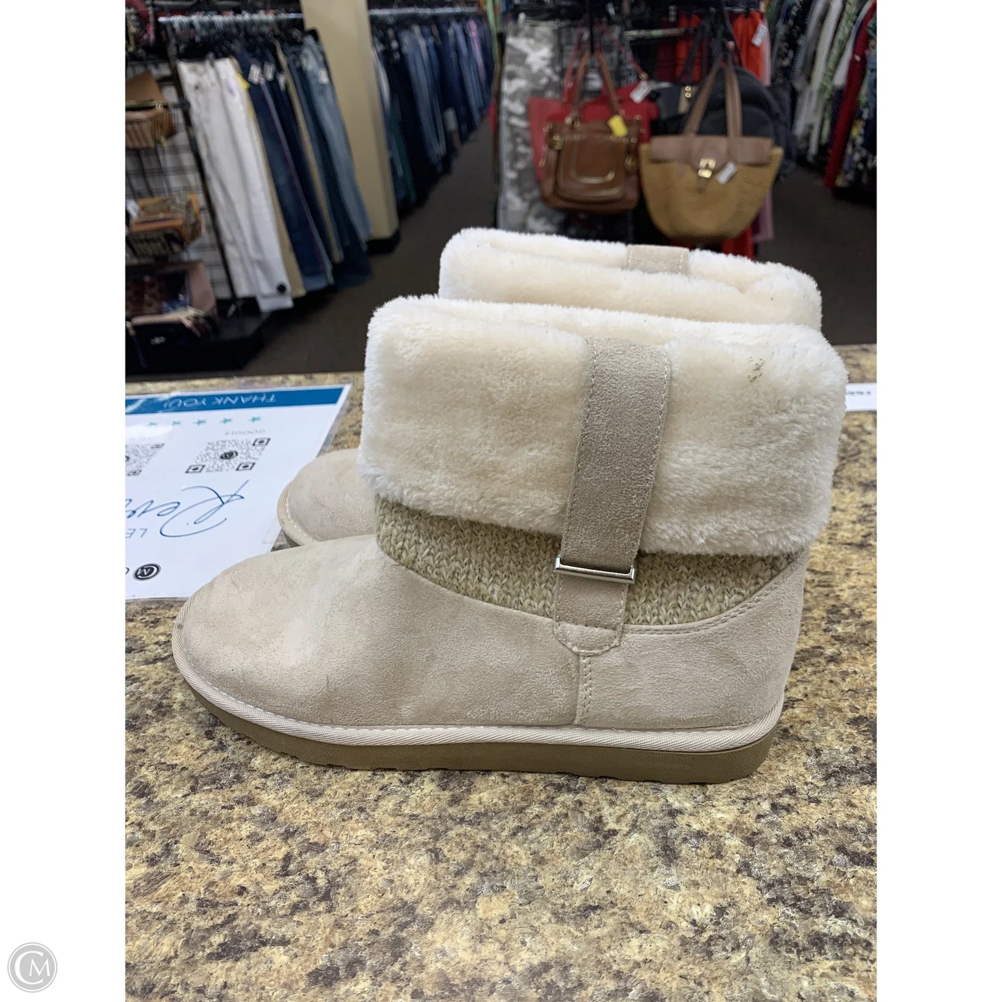 Boots Ankle Flats By Jelly Pop In Cream, Size: 8