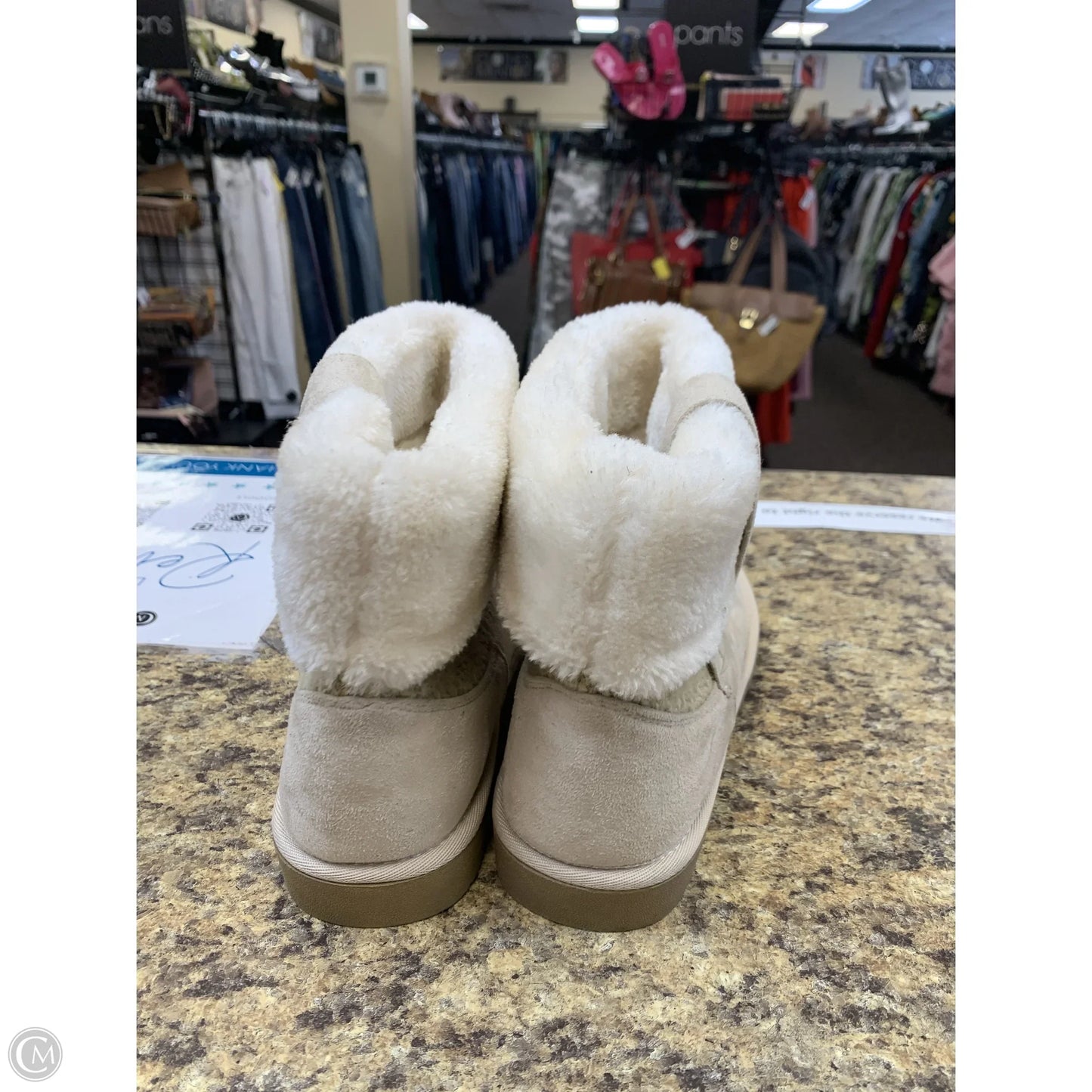 Boots Ankle Flats By Jelly Pop In Cream, Size: 8