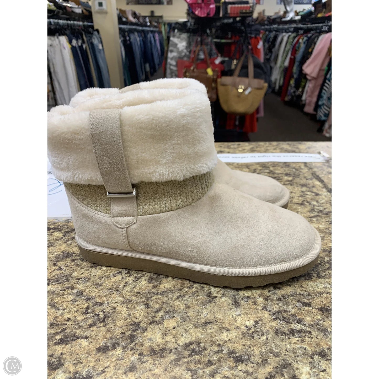 Boots Ankle Flats By Jelly Pop In Cream, Size: 8