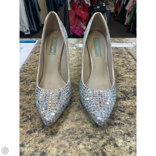 Shoes Heels Stiletto By Betsey Johnson In Silver, Size: 8.5
