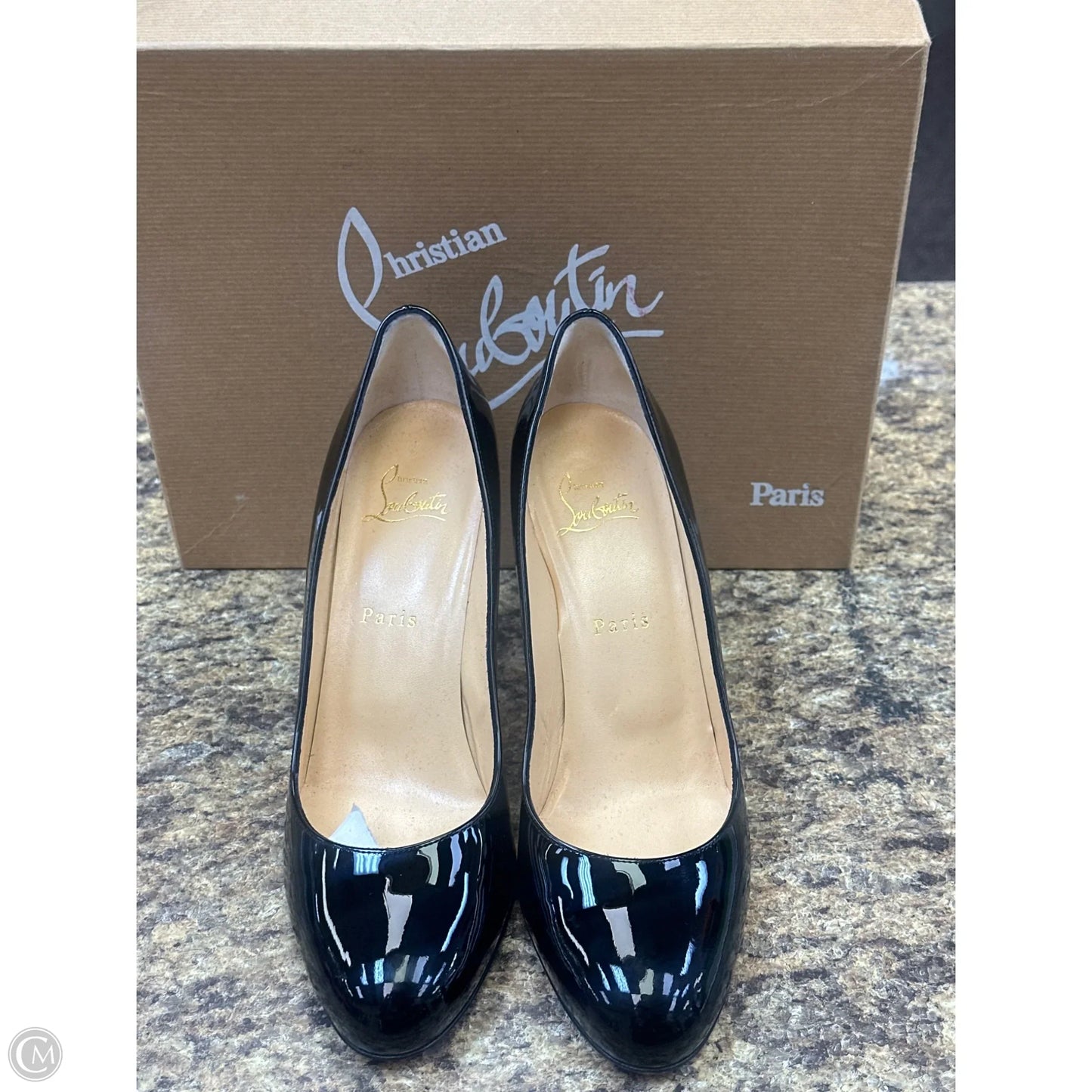Shoes Luxury Designer By Christian Louboutin In Black, Size: 9