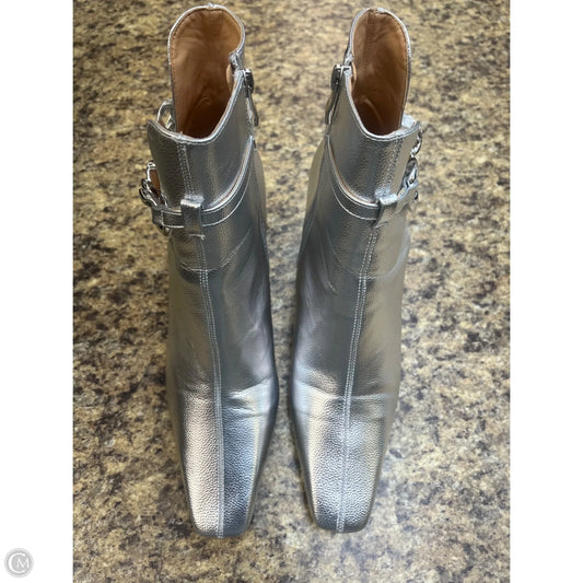 Boots Ankle Heels By Cmf In Silver, Size: 11