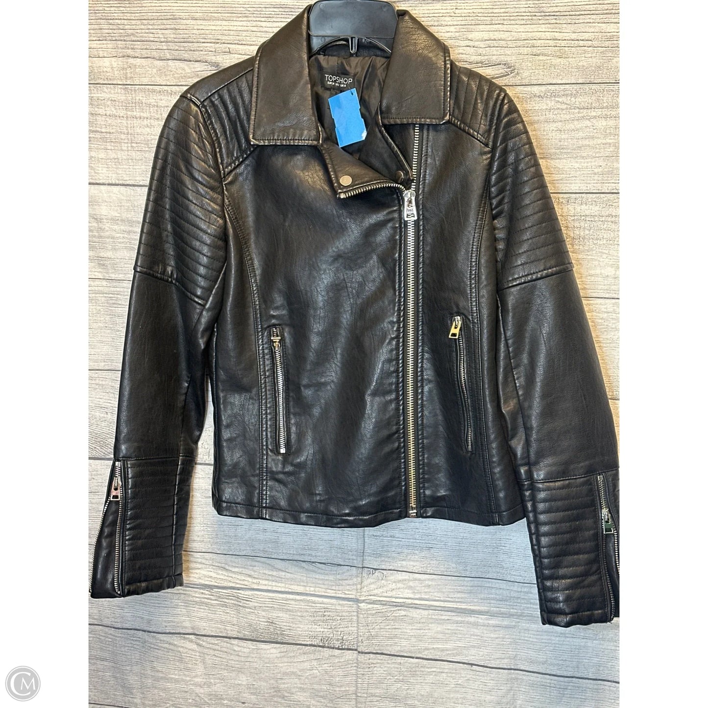 Jacket Moto By Top Shop In Black, Size: 2