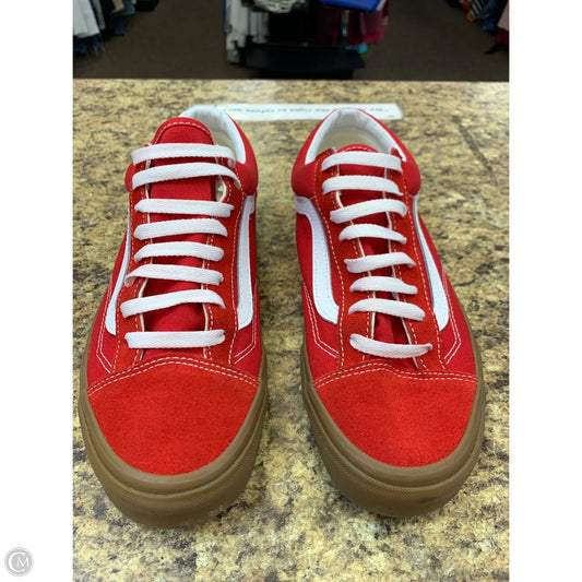 Shoes Athletic By Vans In Red & White, Size: 10.5