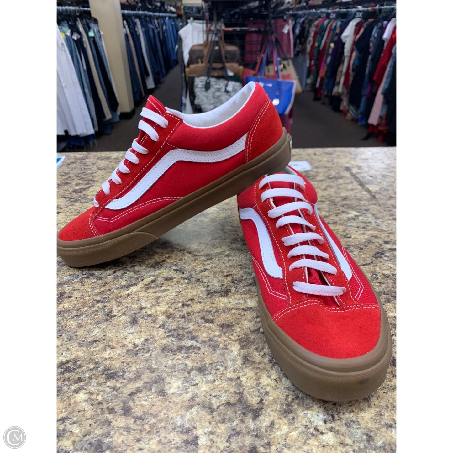 Shoes Athletic By Vans In Red & White, Size: 10.5