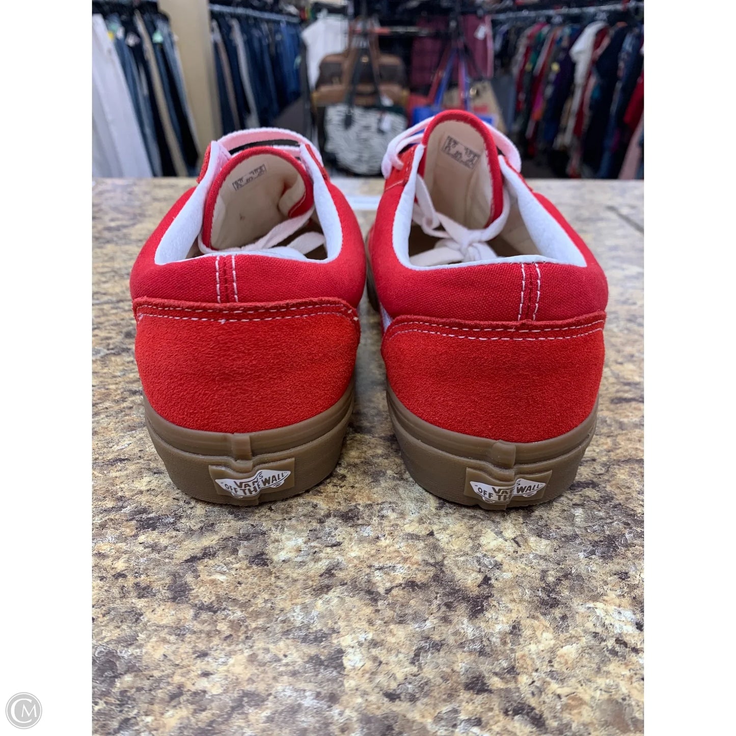 Shoes Athletic By Vans In Red & White, Size: 10.5