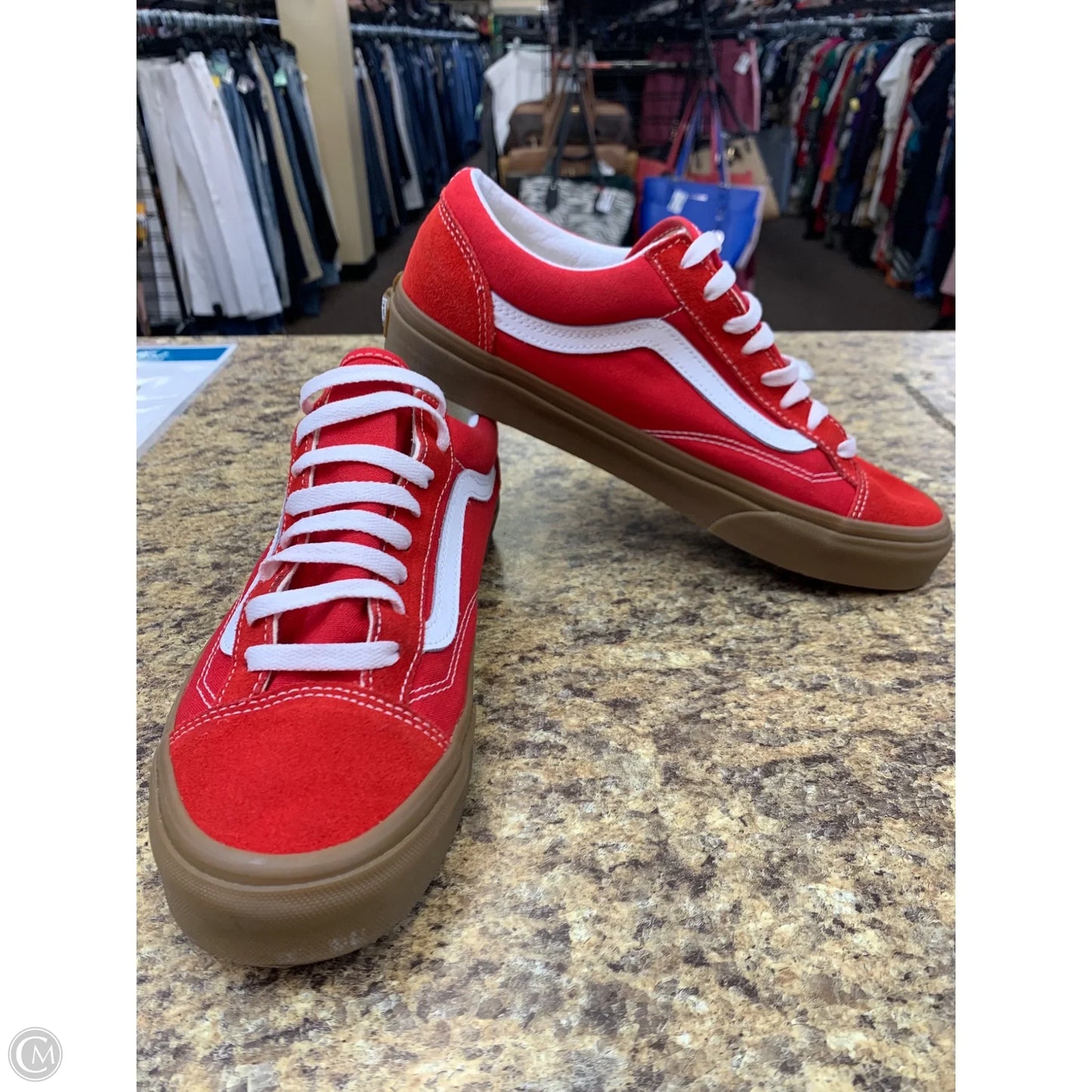Shoes Athletic By Vans In Red & White, Size: 10.5