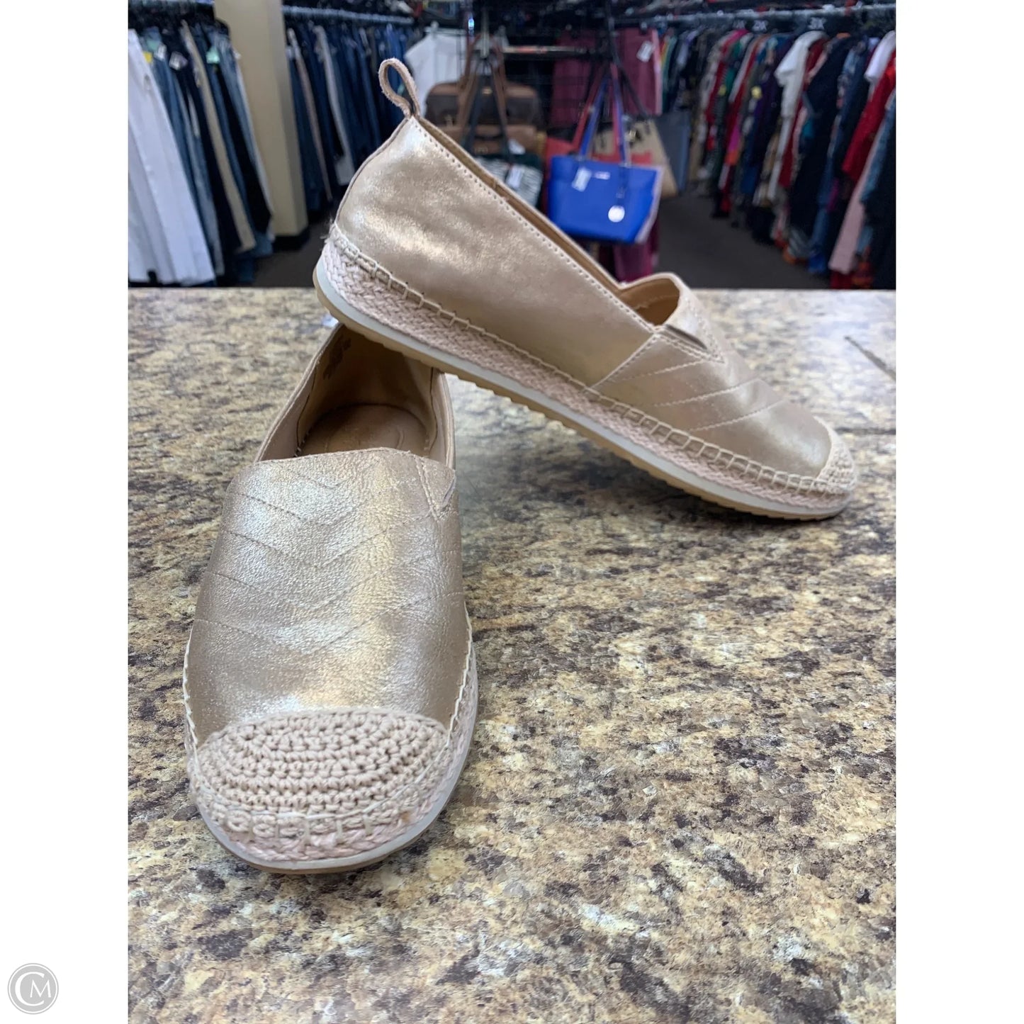 Shoes Flats By Crown Vintage In Gold, Size: 11