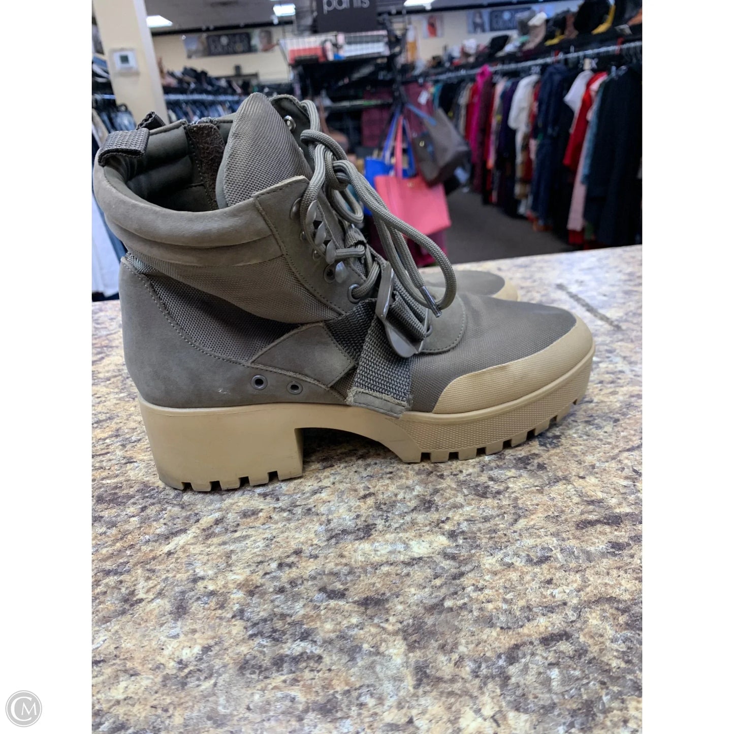 Boots Ankle Flats By Steve Madden In Gold & Tan, Size: 9.5