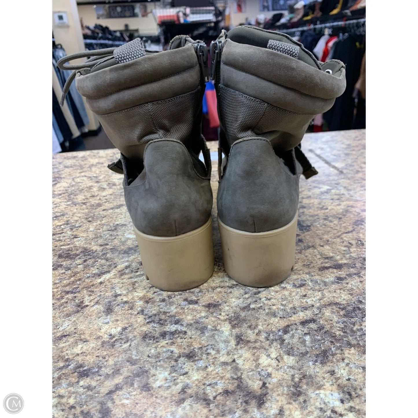 Boots Ankle Flats By Steve Madden In Gold & Tan, Size: 9.5