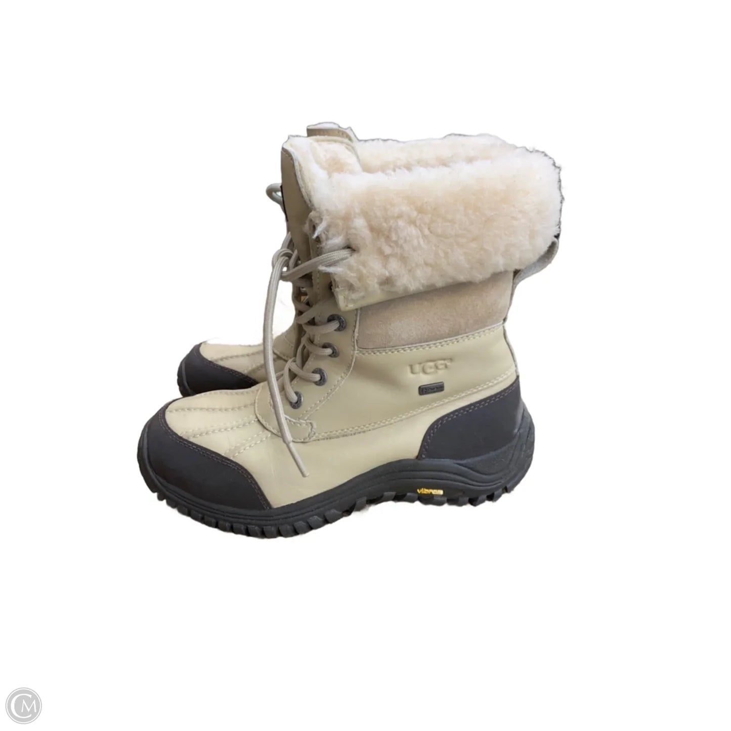 Boots Designer By Ugg In Brown & Cream, Size: 7