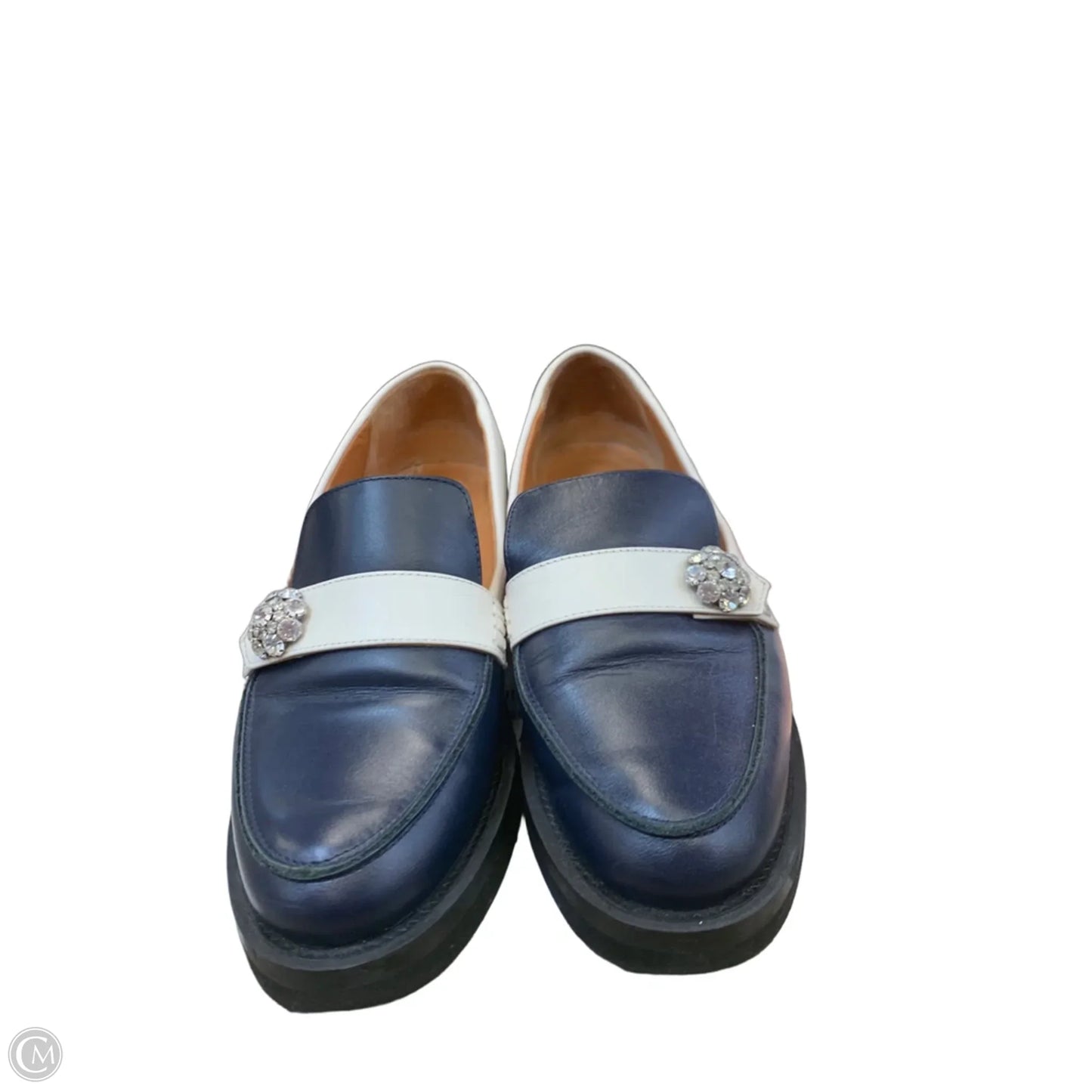 Shoes Flats By Ganni In Blue & White, Size: 9