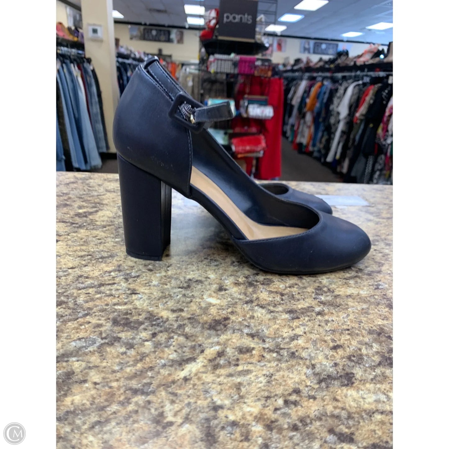 Shoes Heels Block By Journee In Navy, Size: 10