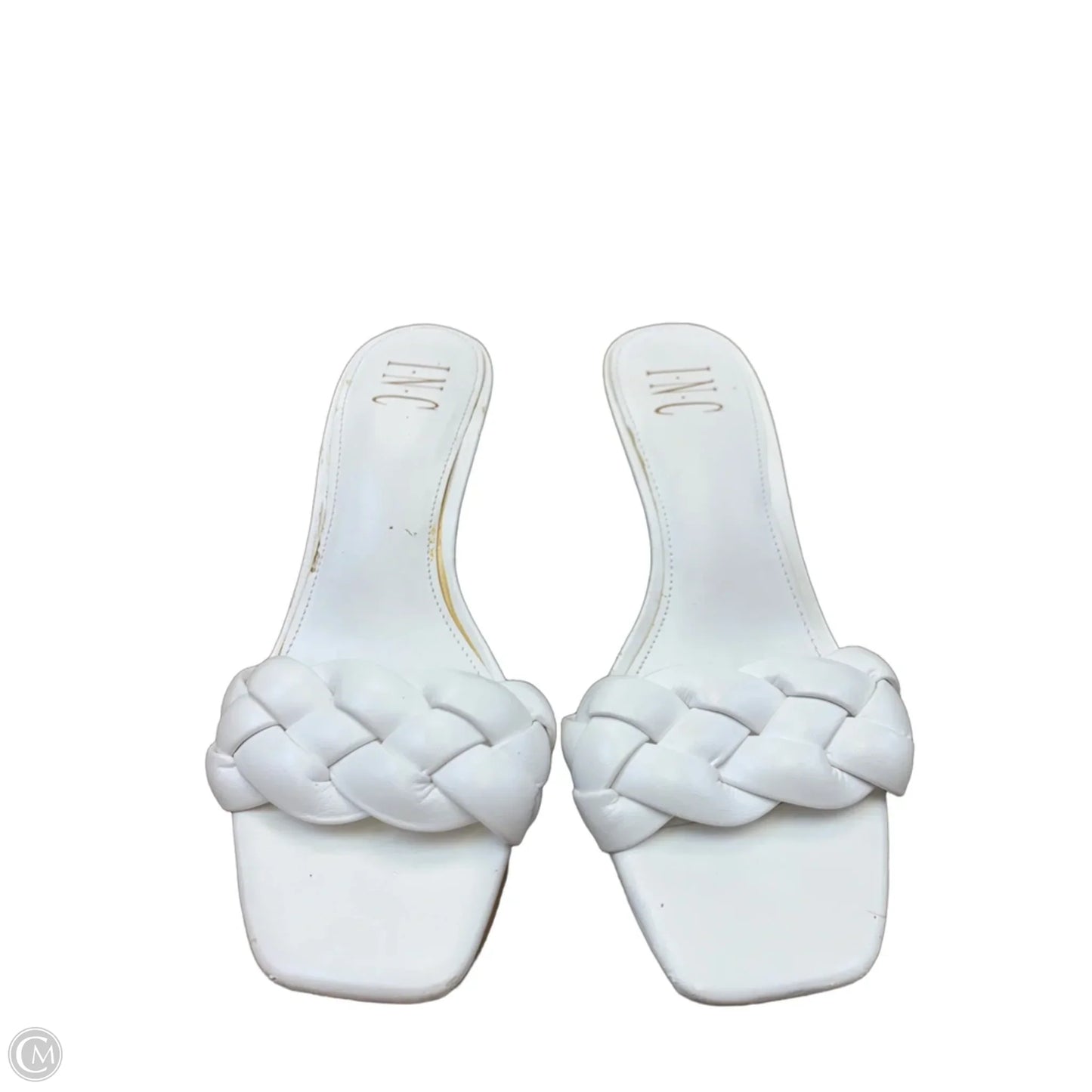 Sandals Heels Kitten By Inc In White, Size: 7.5