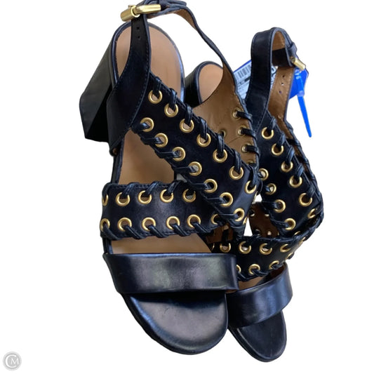 Sandals Designer By See By Chloe In Black & Gold, Size: 7.5