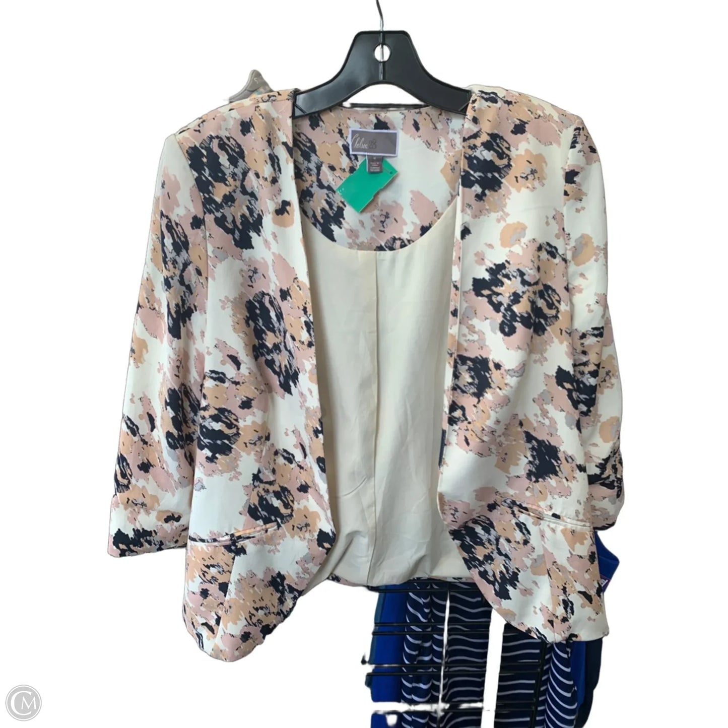 Blazer By Chelsea 28 In Cream & Pink, Size: M