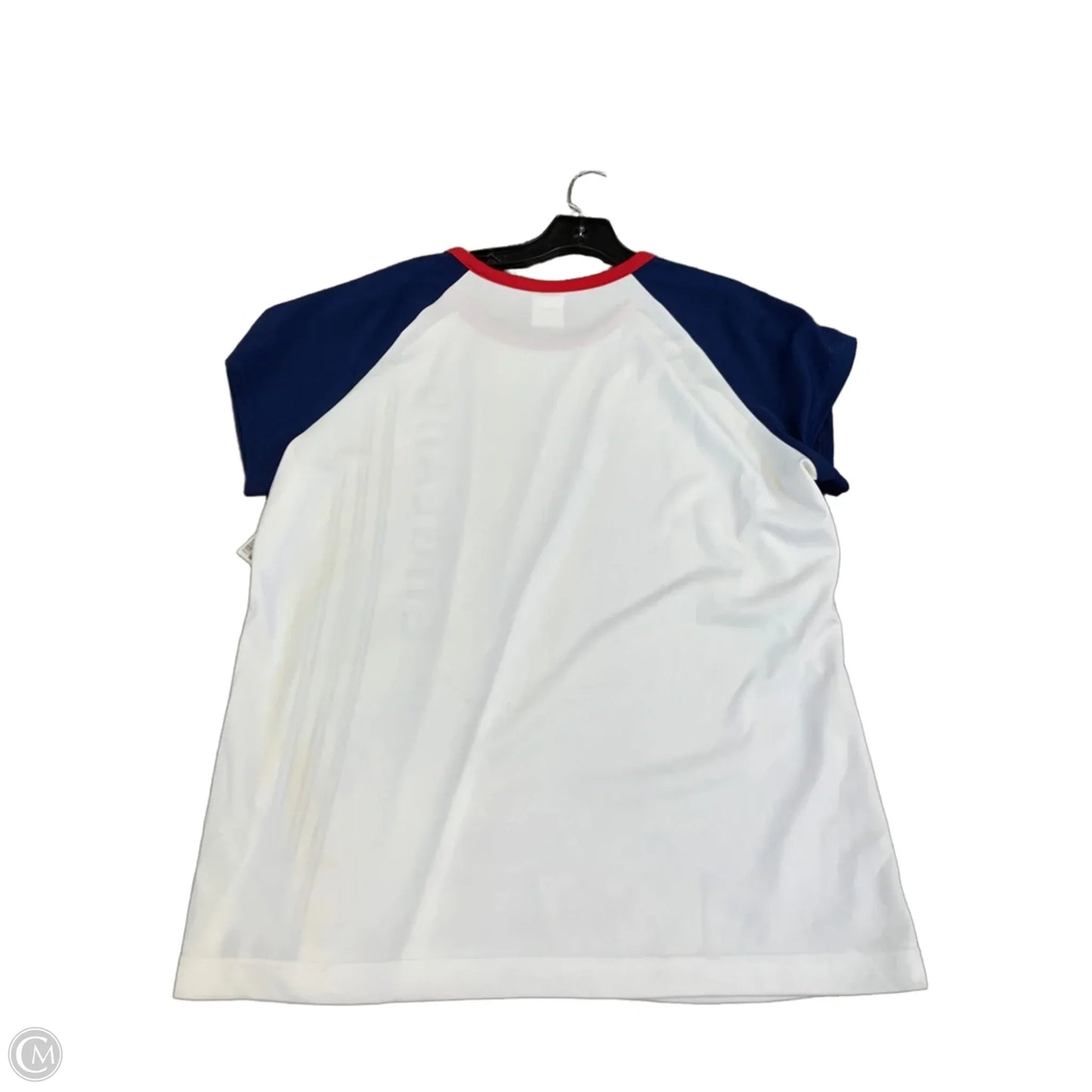 Athletic Top Short Sleeve By Adidas In Blue & Red & White, Size: Xl