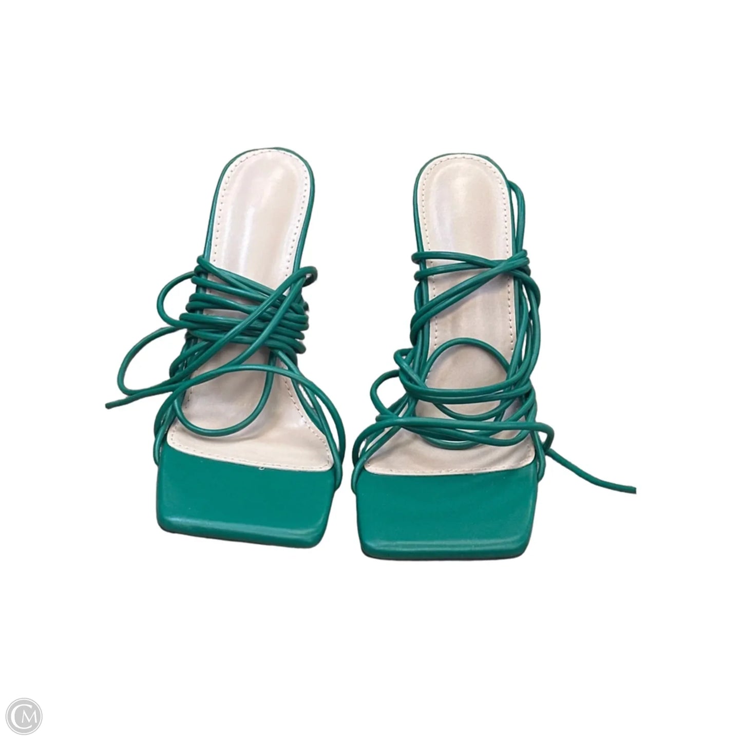Sandals Heels Stiletto By Cmf In Green, Size: 7.5