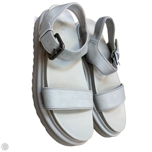Sandals Heels Platform By Cmf In Grey, Size: 9