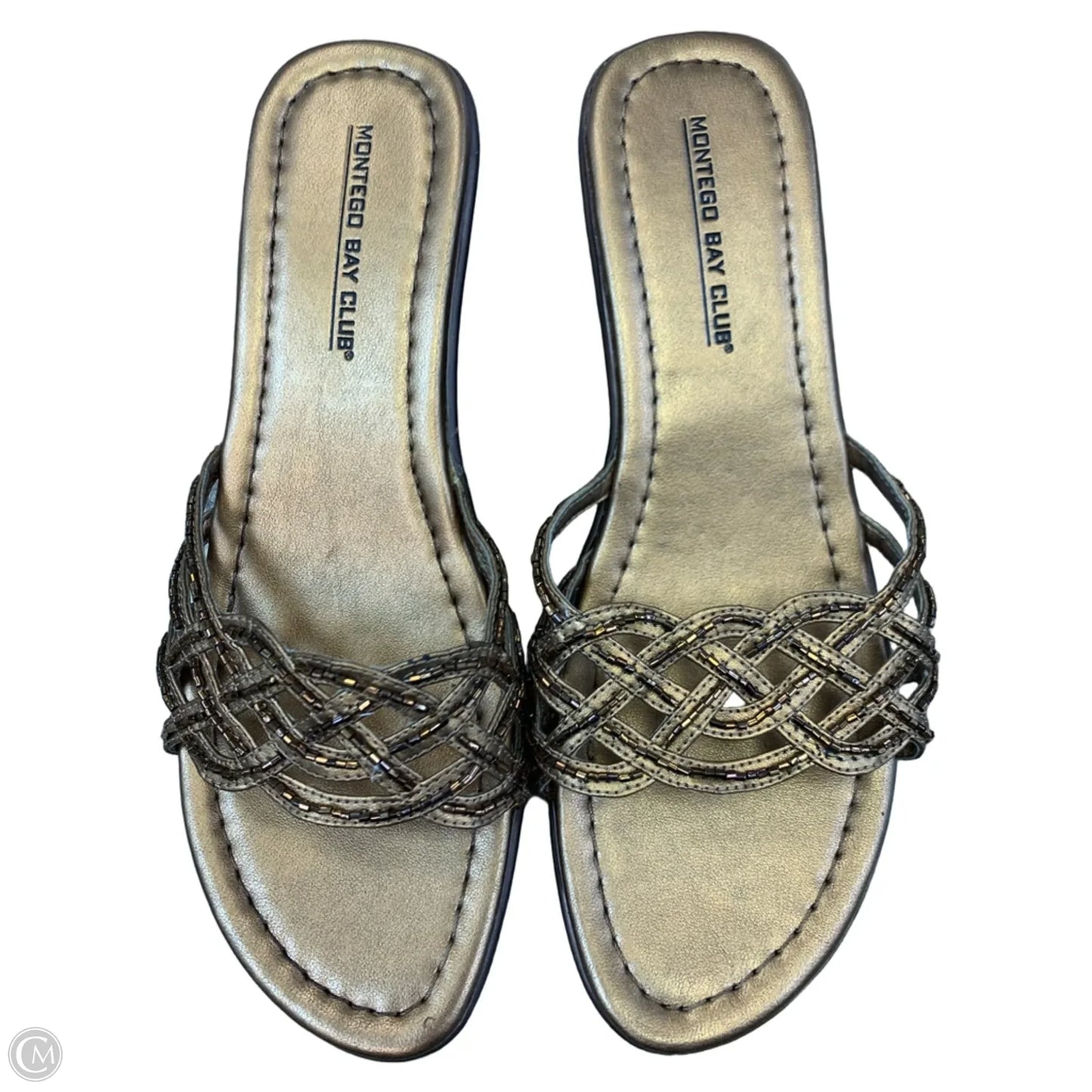 Sandals Heels Wedge By Montego Bay In Bronze, Size: 7