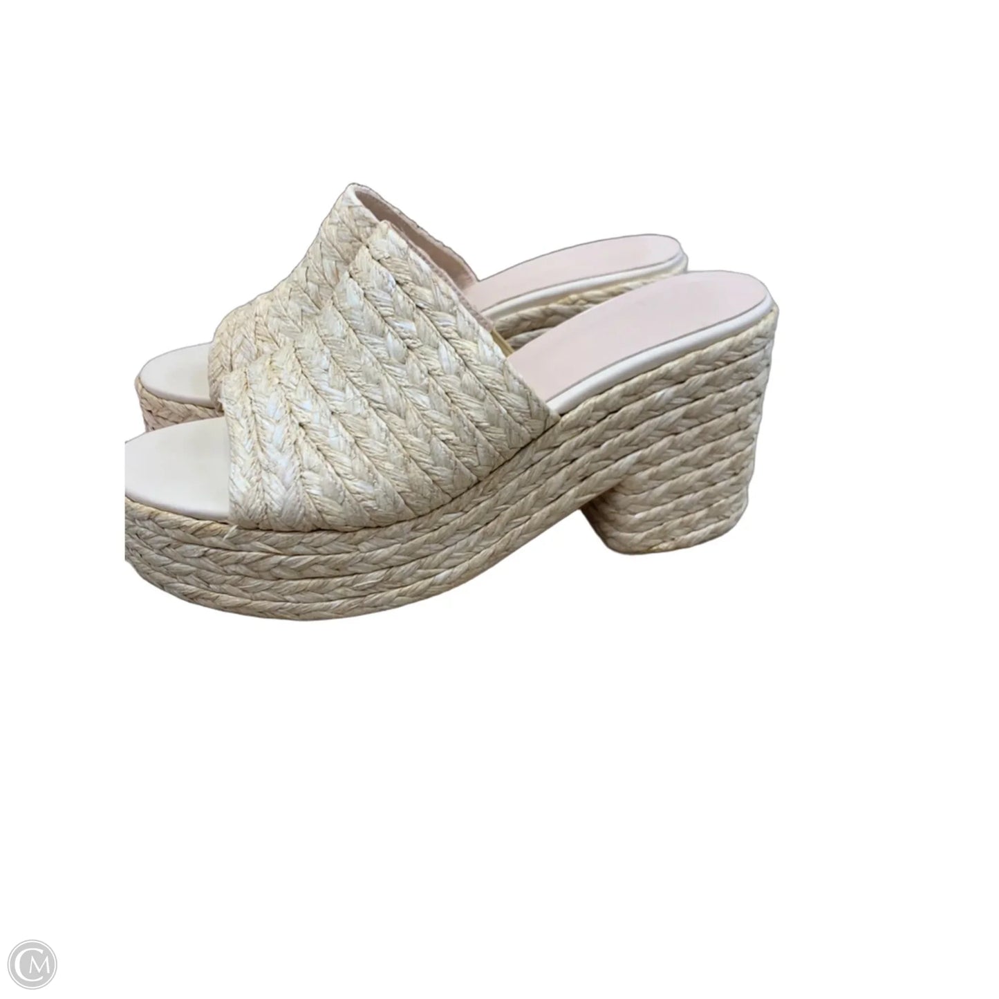 Sandals Heels Kitten By Cmf In Beige, Size: 9