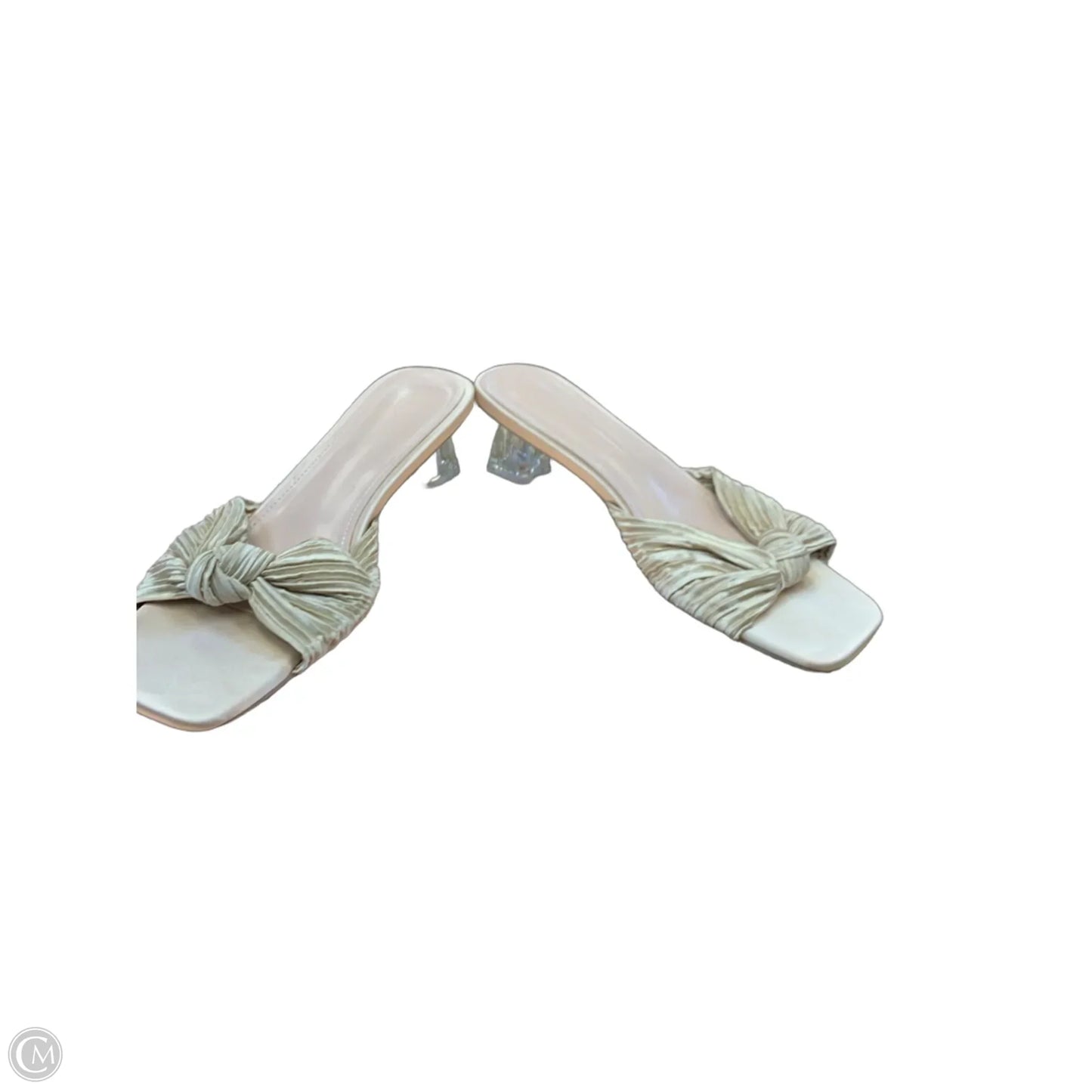 Sandals Heels Platform By Cmf In Beige, Size: 9.5
