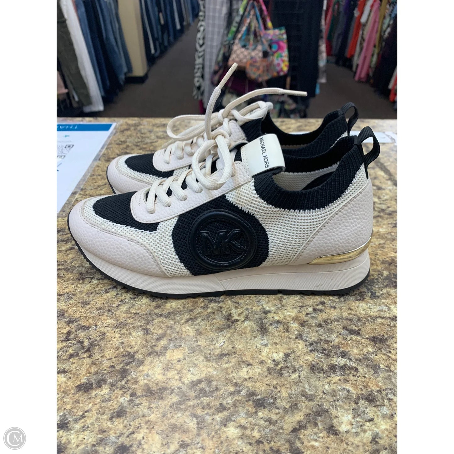 Shoes Athletic By Michael By Michael Kors In Black & Cream, Size: 7