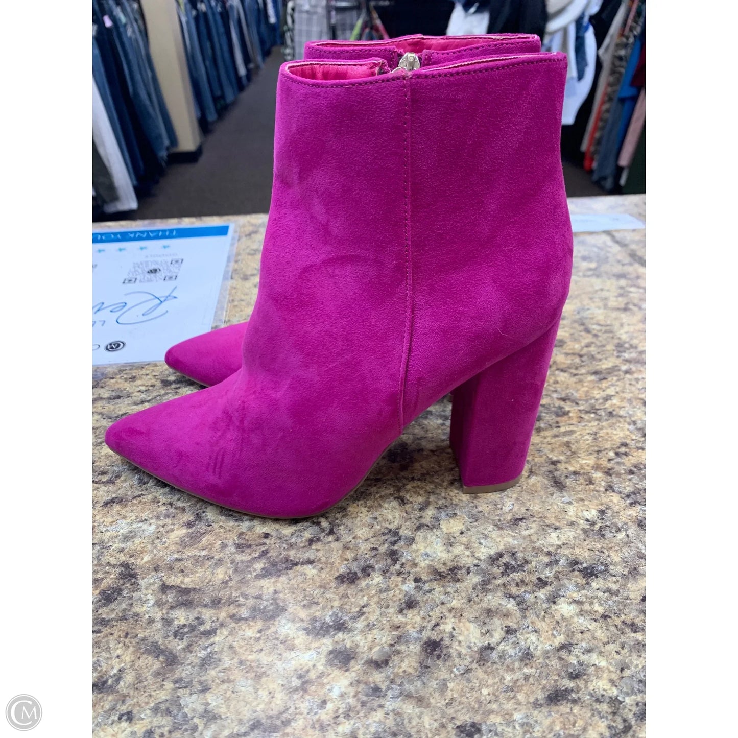 Boots Ankle Heels By Shoedazzle In Pink, Size: 9