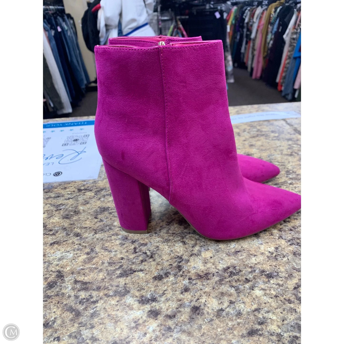 Boots Ankle Heels By Shoedazzle In Pink, Size: 9