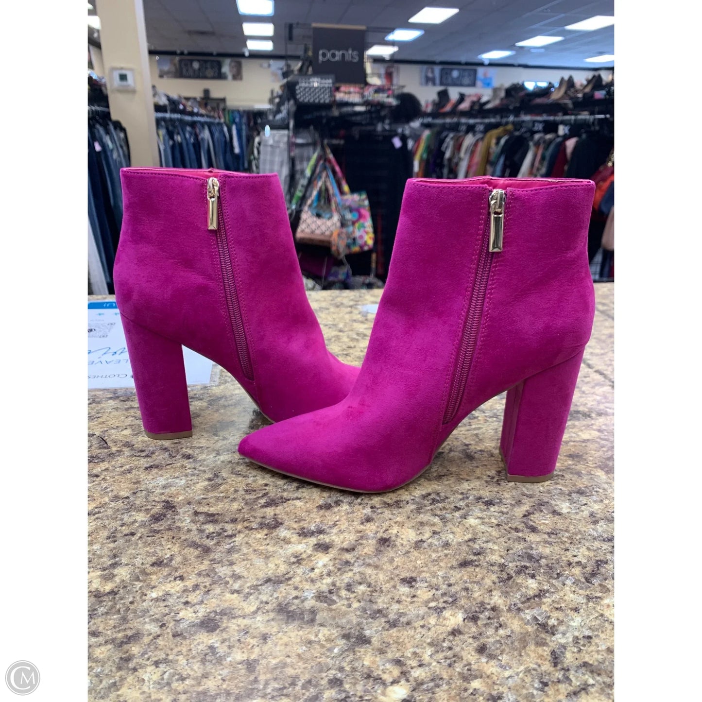 Boots Ankle Heels By Shoedazzle In Pink, Size: 9