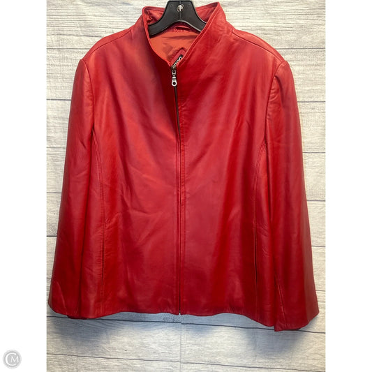 Jacket Leather By Tibor In Red, Size: Xl