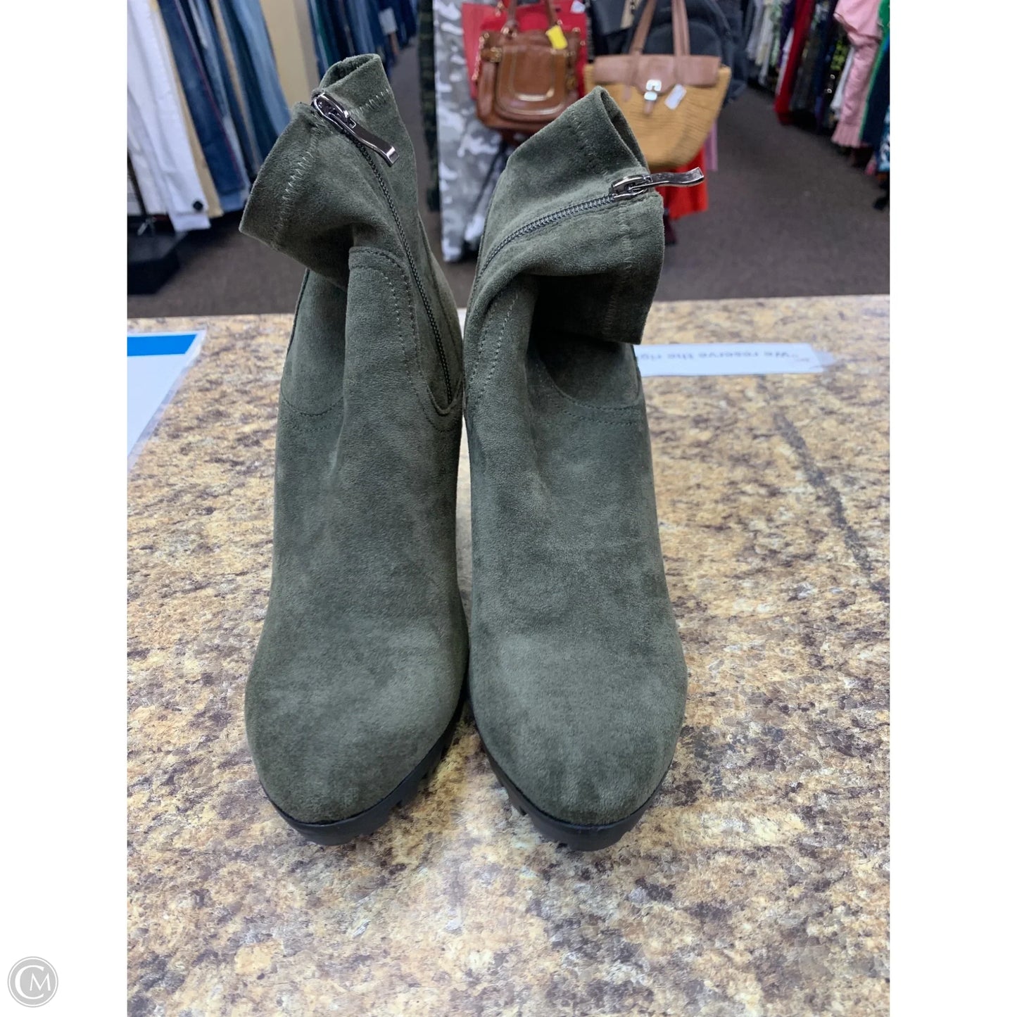 Boots Ankle Heels By Azalea Wang In Green, Size: 7.5