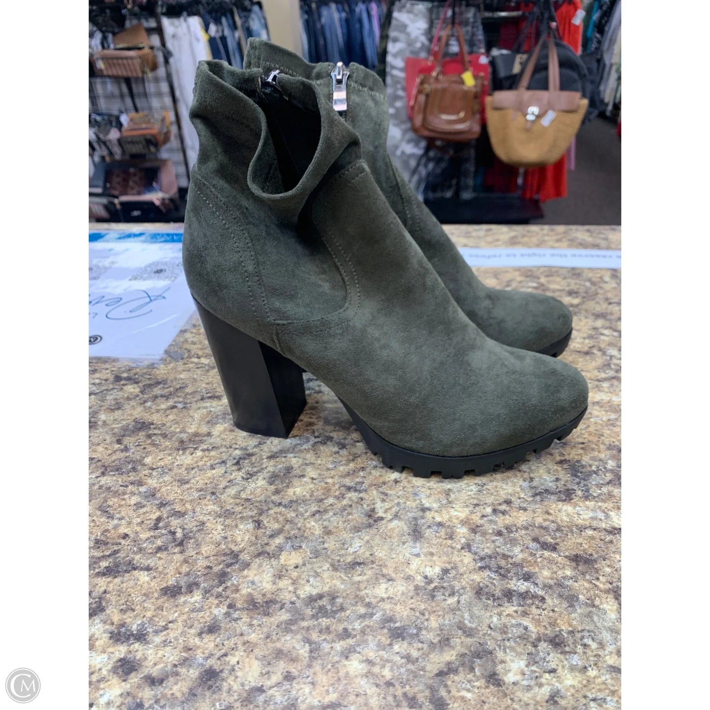 Boots Ankle Heels By Azalea Wang In Green, Size: 7.5