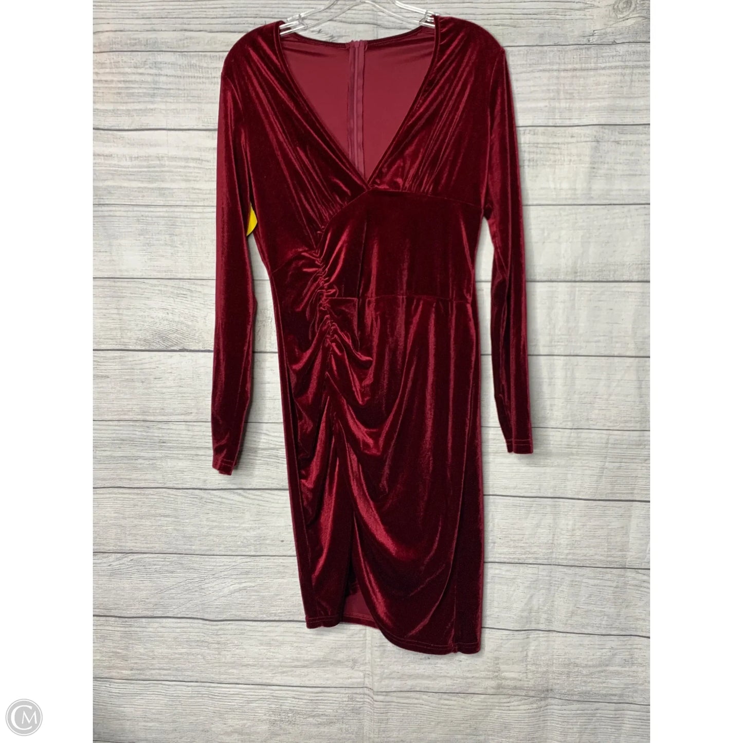 Dress Casual Midi By Cmf In Maroon, Size: L