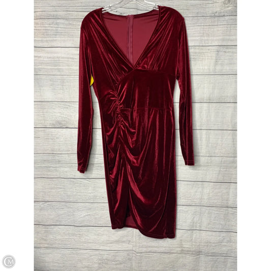 Dress Casual Midi By Cmf In Maroon, Size: L
