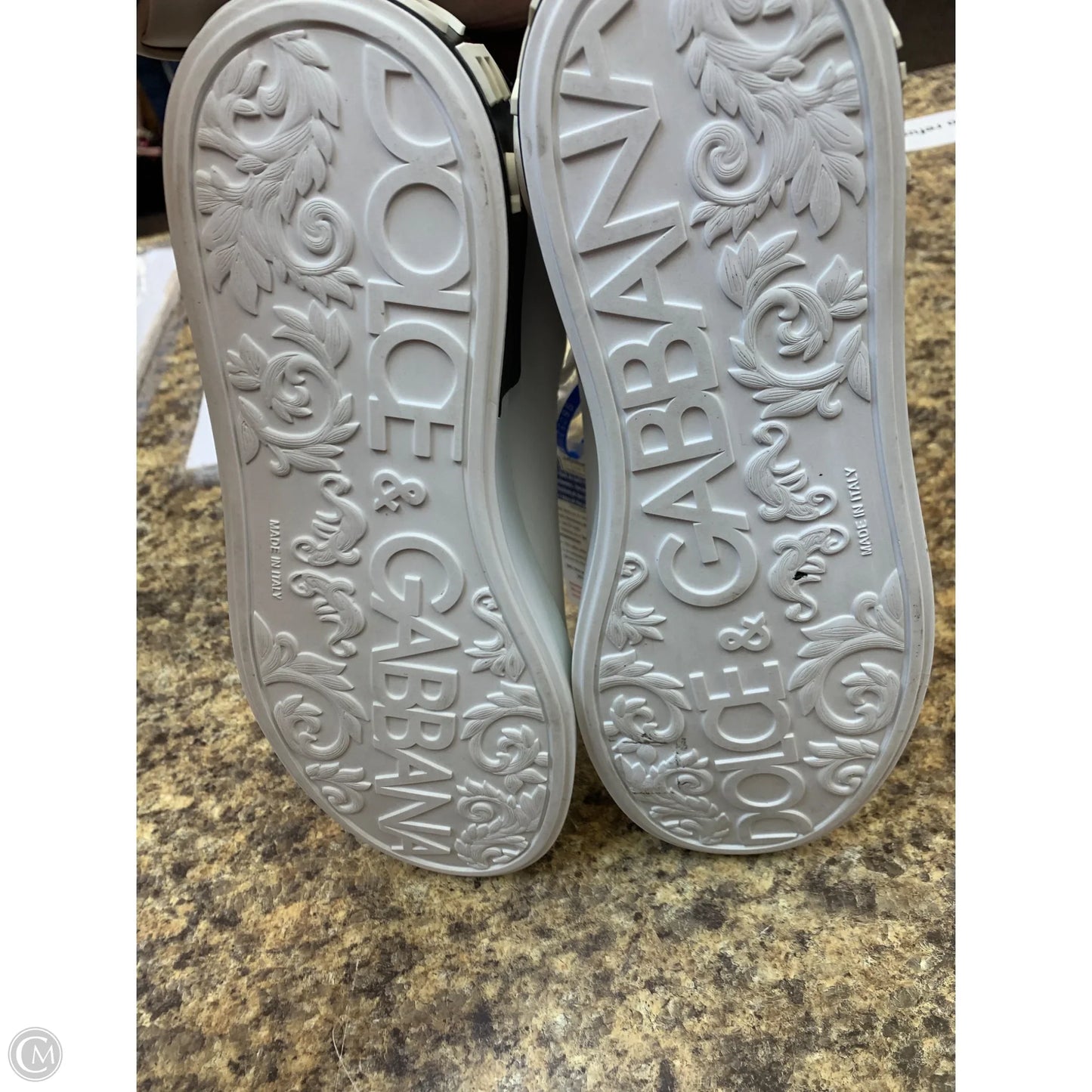 Shoes Luxury Designer By Dolce And Gabbana In Black & White, Size: 8.5
