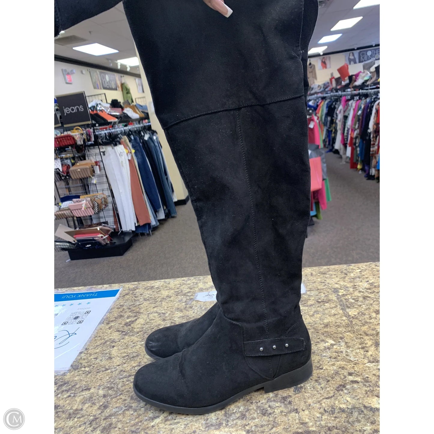 Boots Knee Flats By Style And Company In Black, Size: 9.5