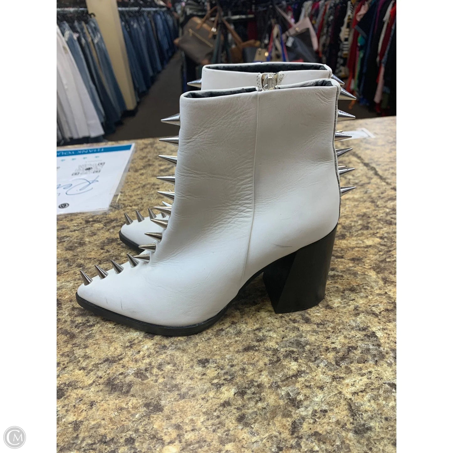 Boots Ankle Heels By Top Shop In White, Size: 6